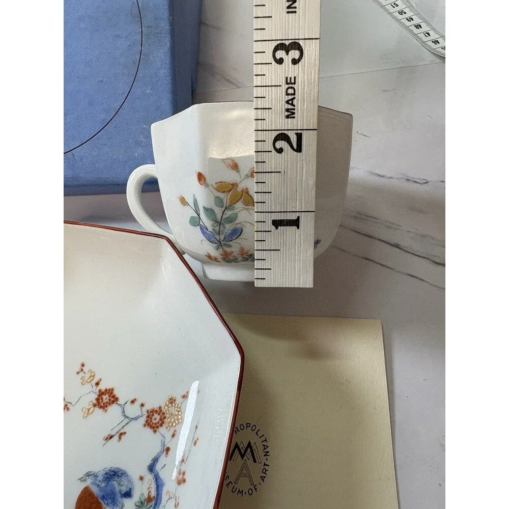 Limoges 1740 Meissen Repro Metropolitan Museum Art Octagonal Quails Cup & Saucer